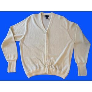 Izod White Acrylic Sweater Men's Size 2XL Made In USA